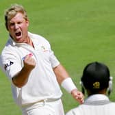 Australian spinner Shane Warne punches the air after dismissing New Zealand batsman Chris Martin as he takes five wickets on the fourth day of the first Test between the sides in 2005. Picture: William West/AFP via Getty Images