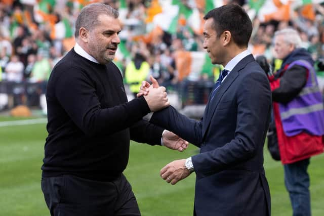 Celtic manager Ange Postecoglou isn't fussed by Barry Ferguson's suggestion that his Rangers counterpart Giovanni van Bronckhorst has different strategies while the Australain pursues only one.(Photo by Alex Harvey/SNS Group).