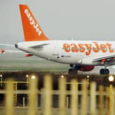 The airline easyJet will stop all flights between UK and Spain from Monday amid the Coronavirus pandemic with a number of rescue flights being organised to get passengers home.    (Photo credit should read ADRIAN DENNIS/AFP/Getty Images)