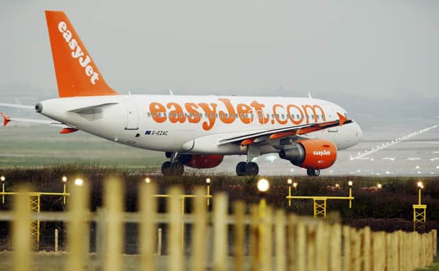 The airline easyJet will stop all flights between UK and Spain from Monday amid the Coronavirus pandemic with a number of rescue flights being organised to get passengers home. (Photo credit should read ADRIAN DENNIS/AFP/Getty Images)