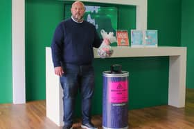 Doug Mutter with one of the WastCare recycling bins for vapes