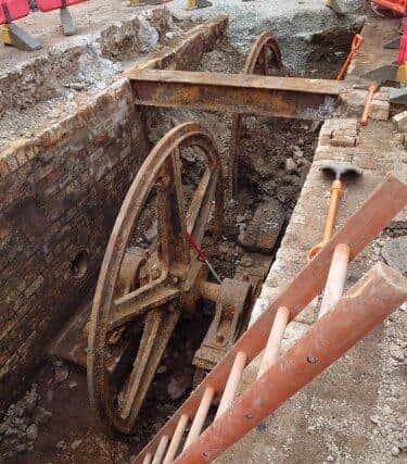 The giant wheels once turned the cables used to power the city's tram network and were rediscovered as work progressed on the new tram network. PIC: Contributed.