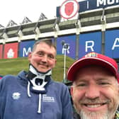 The late Doddie Weir (left) and former Scotland rugby captain Andy Nichol at Murrayfield.