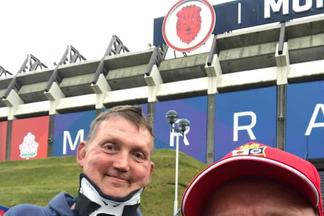 The late Doddie Weir (left) and former Scotland rugby captain Andy Nichol at Murrayfield.