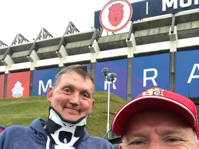 The late Doddie Weir (left) and former Scotland rugby captain Andy Nichol at Murrayfield.