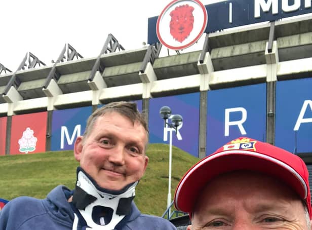 The late Doddie Weir (left) and former Scotland rugby captain Andy Nichol at Murrayfield.
