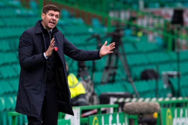Rangers manager Steven Gerrard at Celtic Park.