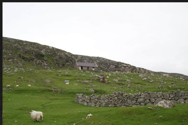 Primrose Cottage, the Isle of Scarp, was once lived in by the schoolmaster's wife and has recently been sold for offers over £100,000. PIC: Contributed.