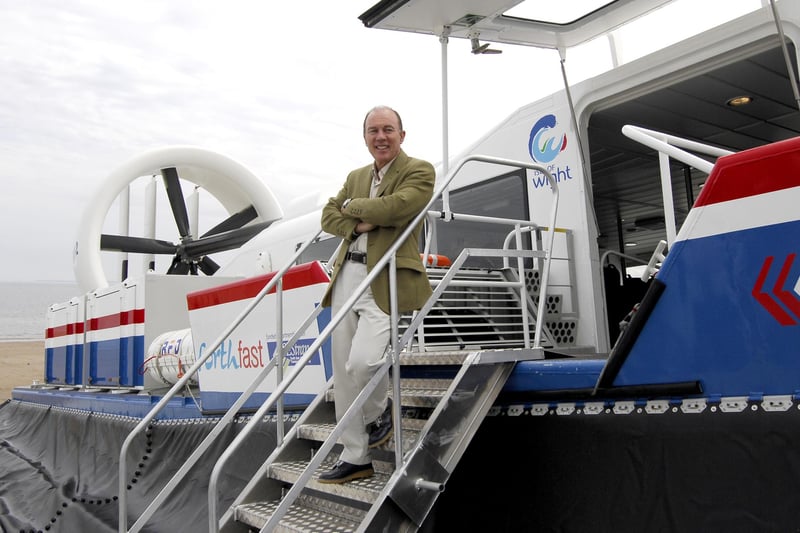 Stagecoach chief executive Brian Souter on board the hovercraft