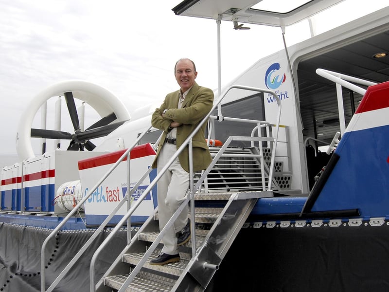 Stagecoach chief executive Brian Souter on board the hovercraft