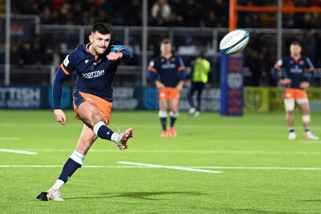 Blair Kinghorn's transition to stand-off has seen him take on more goalkicking duties.  (Photo by Paul Devlin / SNS Group)