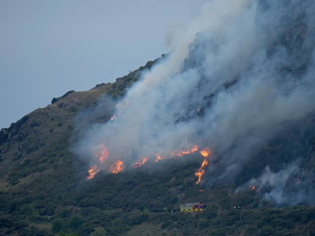 Firefighters at the scene of the Arthur's Seat blaze on Sunday, August 11. (Picture: Peter Summers/Getty Images)