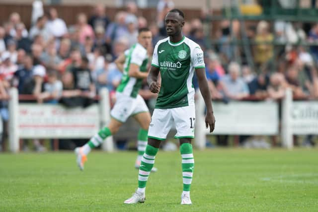 Momodou Bojang made his Hibs debut against Bonnyrigg Rose. (Photo by Mark Scates / SNS Group)