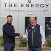 Mark Glasgow of the Energy Training Academy and Ronnie Robinson, St Andrews’ managing director.