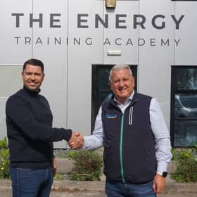 Mark Glasgow of the Energy Training Academy and Ronnie Robinson, St Andrews’ managing director.