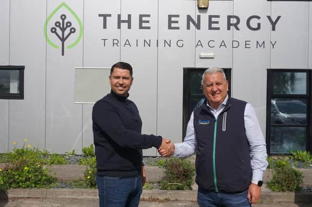 Mark Glasgow of the Energy Training Academy and Ronnie Robinson, St Andrews’ managing director.