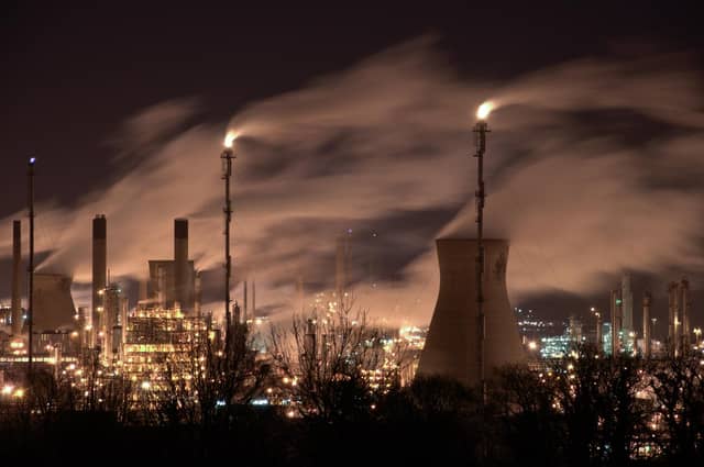 A night photo of the Grangemouth petrochemical plant. Picture: Getty Images