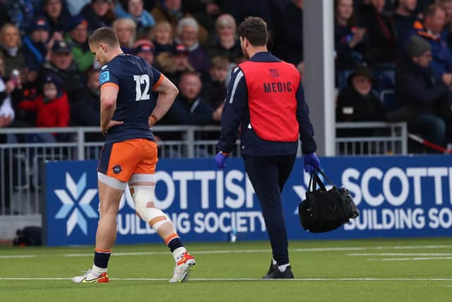 Edinburgh lost James Lang to injury after only two minutes of the Ulster game.  (Photo by Craig Williamson / SNS Group)