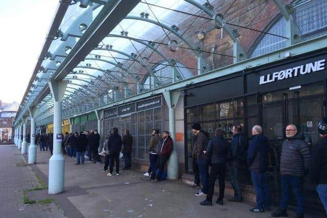 Long queues often form hours before specialist vinyl dealers - like Monorail Music in Glasgow - open on Record Store Day.