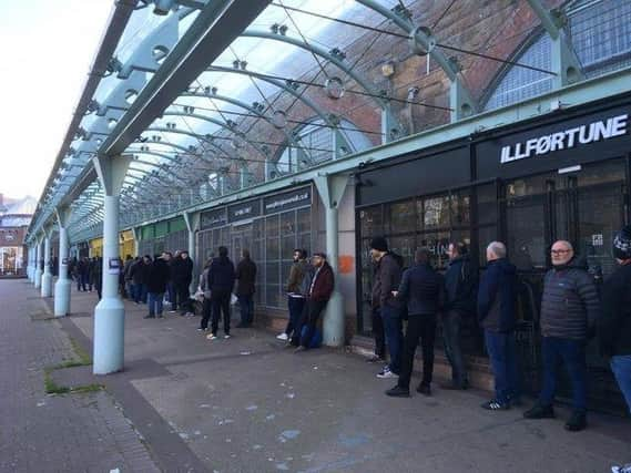 Long queues often form hours before specialist vinyl dealers - like Monorail Music in Glasgow - open on Record Store Day.