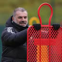 Celtic manager Ange Postecoglou during a Celtic training session ahead of facing Rangers.