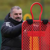 Celtic manager Ange Postecoglou during a Celtic training session ahead of facing Rangers.