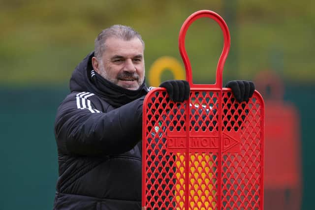 Celtic manager Ange Postecoglou during a Celtic training session ahead of facing Rangers.