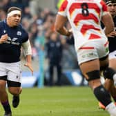 Javan Sebastian during his Scotland debut against Japan at BT Murrayfield in November 2021.  (Photo by Ross Parker / SNS Group)