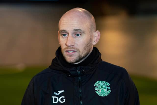 David Gray addressed the media for the first time as Hibs caretaker manager following the departure of Jack Ross. (Photo by Mark Scates / SNS Group)