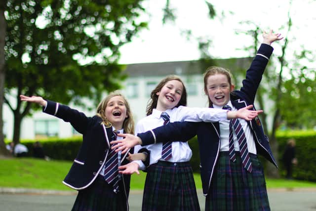 An open-armed welcome from pupils at Morrison’s Academy, where rector Andrew J McGarva is working hard to boost the school’s bursary programme.
Picture: Kieran Dodds