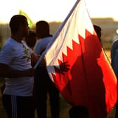 A general view during a public viewing event organised by the Ministry of Municipality and Environment, Al-Shamal Municipality, for local workers watching the Qatar 2022 FIFA World Cup Group A match between Qatar and Senegal.