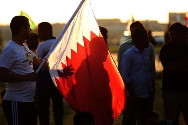 A general view during a public viewing event organised by the Ministry of Municipality and Environment, Al-Shamal Municipality, for local workers watching the Qatar 2022 FIFA World Cup Group A match between Qatar and Senegal.