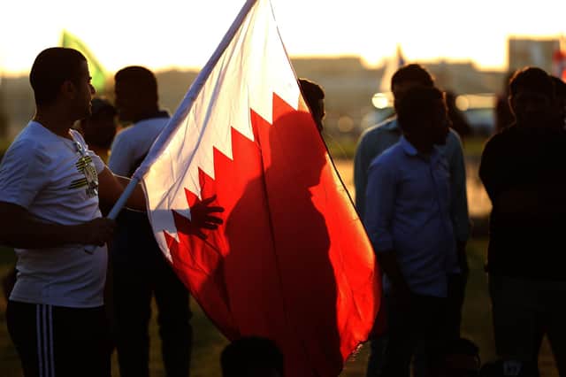 A general view during a public viewing event organised by the Ministry of Municipality and Environment, Al-Shamal Municipality, for local workers watching the Qatar 2022 FIFA World Cup Group A match between Qatar and Senegal.