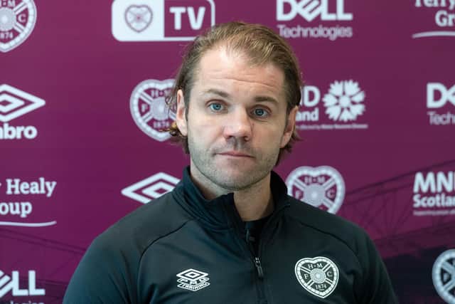 Hearts Manager Robbie Neilson says he does not intend to appeal his three-match ban following his Ibrox red card. Photo by Mark Scates / SNS Group