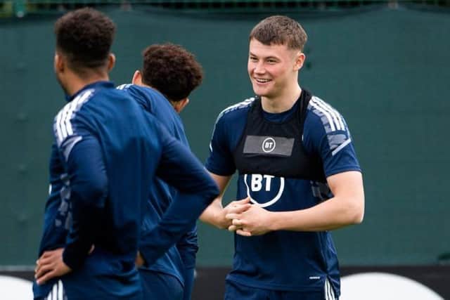 Scotland right-back Nathan Patterson during a training session at Oriam in Edinburgh in preparation for Wednesday's UEFA Nations League match against Armenia at Hampden. (Photo by Paul Devlin / SNS Group)