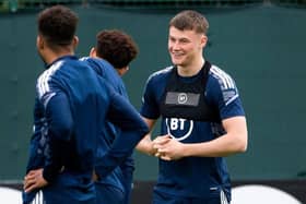 Scotland right-back Nathan Patterson during a training session at Oriam in Edinburgh in preparation for Wednesday's UEFA Nations League match against Armenia at Hampden. (Photo by Paul Devlin / SNS Group)
