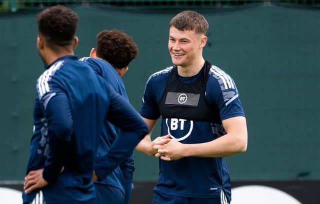 Scotland right-back Nathan Patterson during a training session at Oriam in Edinburgh in preparation for Wednesday's UEFA Nations League match against Armenia at Hampden. (Photo by Paul Devlin / SNS Group)