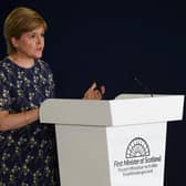 Nicola Sturgeon was speaking at a Covid-19 briefing.