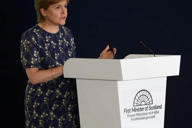 Nicola Sturgeon was speaking at a Covid-19 briefing.