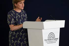Nicola Sturgeon was speaking at a Covid-19 briefing.