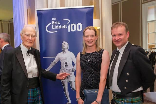 Former Olympians Lord Campbell of Pittenweem and Eilidh Doyle with John MacMillan, CEO of the Eric Liddell Community. PIC: Contributed.