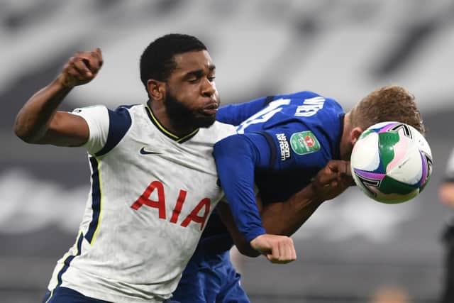Tottenham Hotspur defender Japhet Tanganga is a transfer deadline day target for Celtic (Photo by NEIL HALL/AFP via Getty Images)