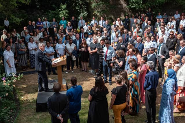Prime Minister Sir Keir Starmer delivers a speech during a reception for public sector workers, at 10 Downing Street, London. Picture: Carl Court/PA Wire