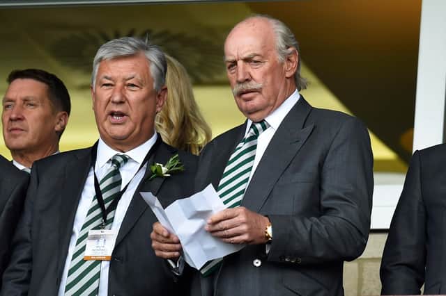 Celtic chief executive Peter Lawwell and majority shareholder Dermot Desmond.