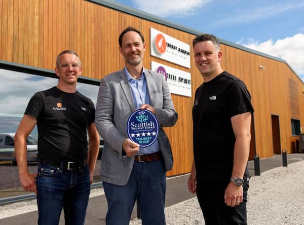 Craig Milne (Director of Operations, Still Spirit), David Jackson (VisitScotland Regional Director) and Daniel Milne (Managing Director, Still Spirit).