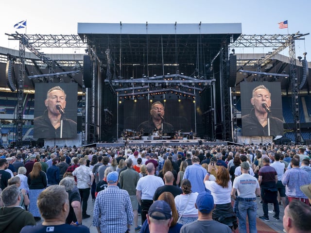Springsteen played for around three hours at the Edinburgh stadium.
