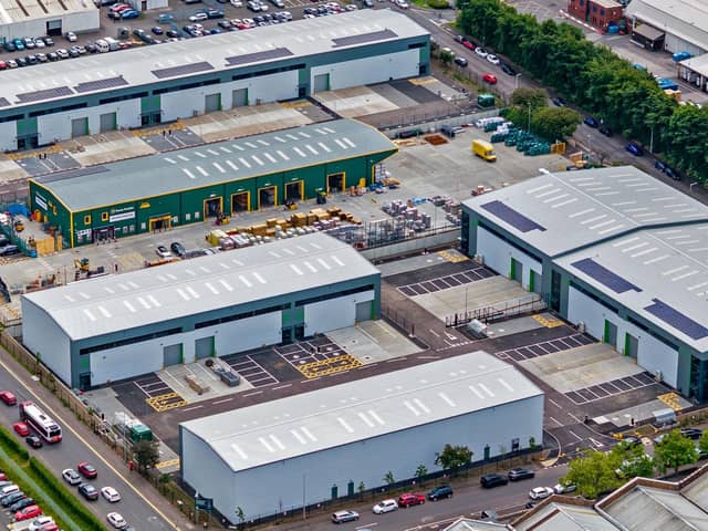 An aerial view of part of the new Capital Park development at Bankhead Avenue, to the west of Edinburgh.