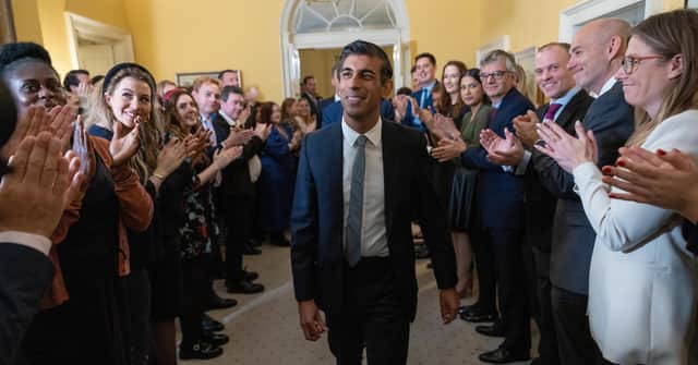 Prime Minister Rishi Sunak arrives at No10 Downing Street. 10 Downing Street