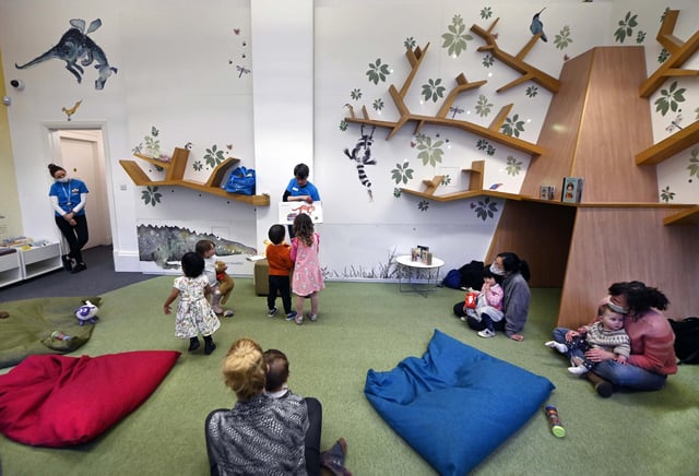 One of the rooms where events including the Bookbugs are held has been decorated with illustrations from Catherine Rayner books. (Picture credit: John Devlin)