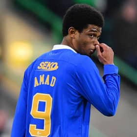 Amad Diallo has only featured five times for Rangers since moving on loan in January. (Photo by Mark Runnacles/Getty Images)